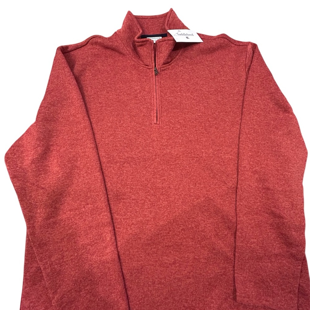 Saddlebred Men's Maroon‎ Quarter Zip-Up Sweater 2XL